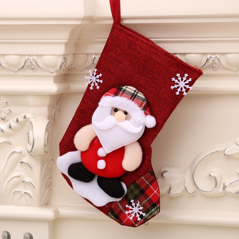 Christmas Hanging Socks Gift Bag – Santa Claus Stocking for Holiday Décor & Gifting