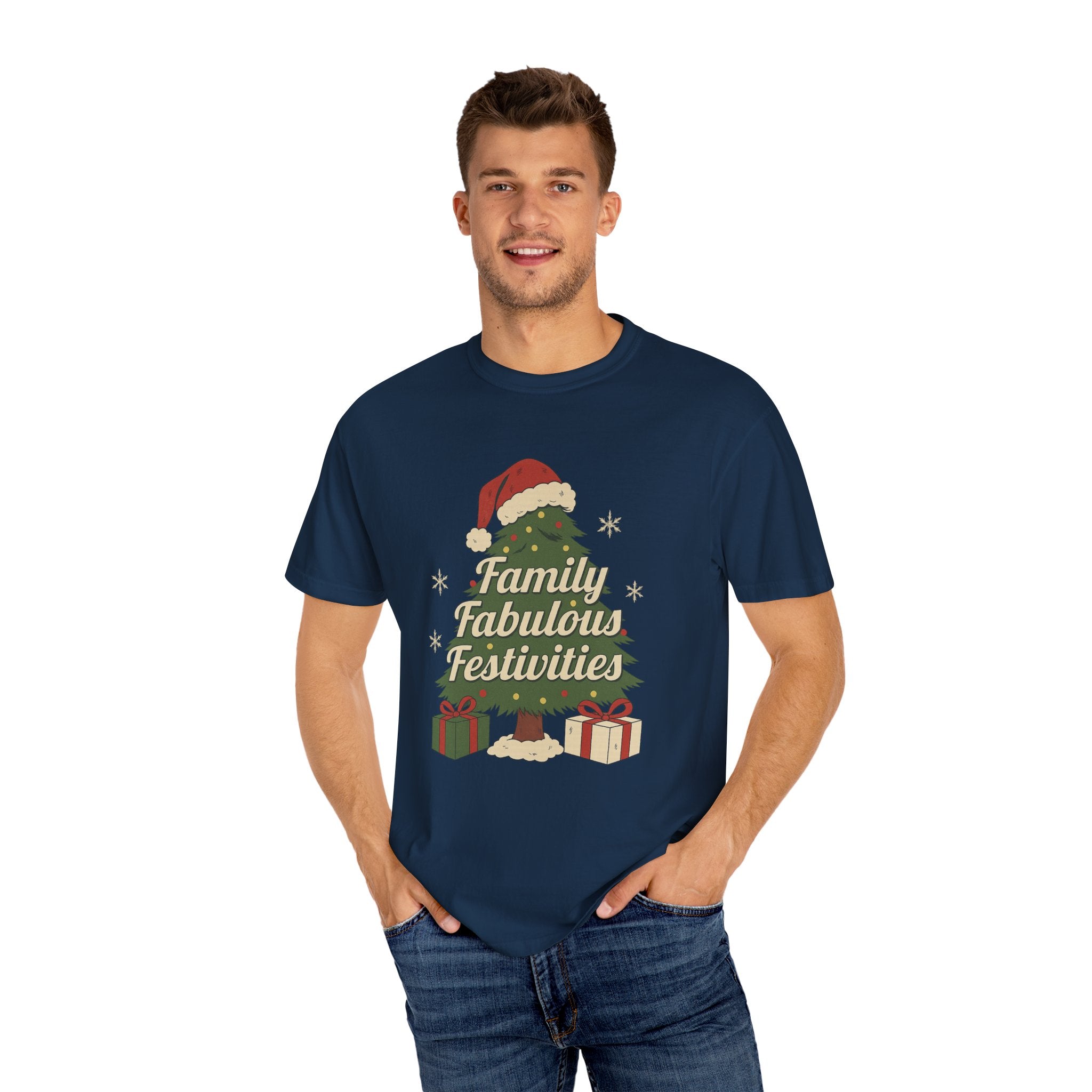 Christmas Tree " Family Fabulous Festivities" Unisex T-Shirt | Holiday Family Matching Tee | Festive Christmas Outfit