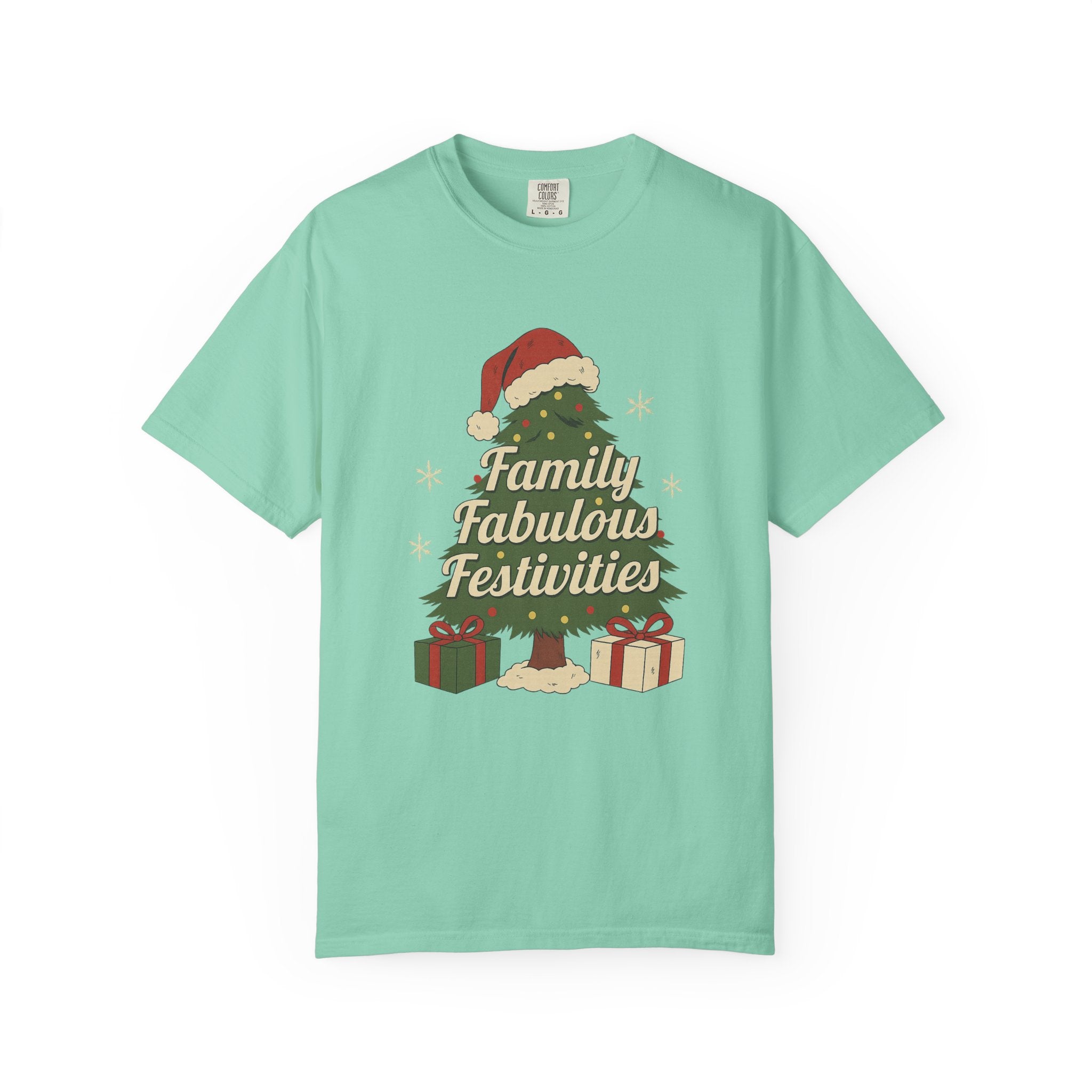 Christmas Tree " Family Fabulous Festivities" Unisex T-Shirt | Holiday Family Matching Tee | Festive Christmas Outfit