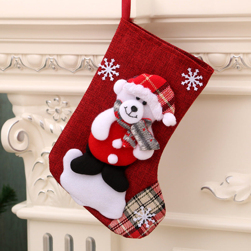 Christmas Hanging Socks Gift Bag – Santa Claus Stocking for Holiday Décor & Gifting