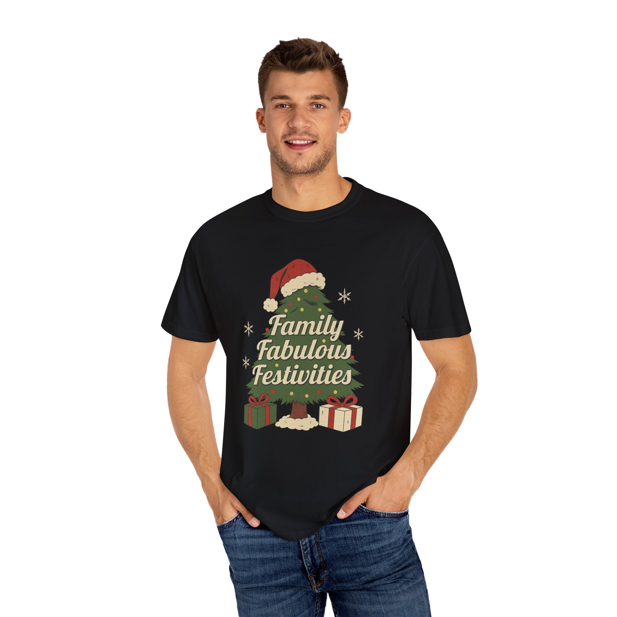 Christmas Tree " Family Fabulous Festivities" Unisex T-Shirt | Holiday Family Matching Tee | Festive Christmas Outfit