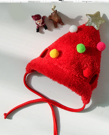 Pet Christmas Tree Pom-Pom Hat –  Cute Holiday Costume for Dogs & Cats | Funny Winter Pet Accessories