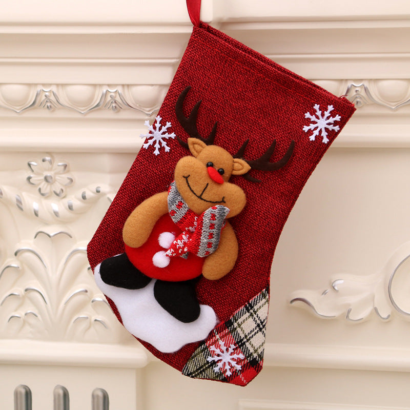 Christmas Hanging Socks Gift Bag – Santa Claus Stocking for Holiday Décor & Gifting