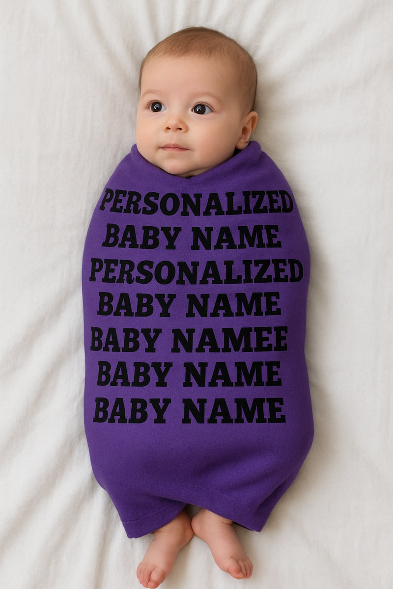 Personalized Velveteen Plush Baby Name Swaddle Blanket – Custom Name Blanket | Soft Newborn Wrap | Perfect Christmas & Baby Shower Gift