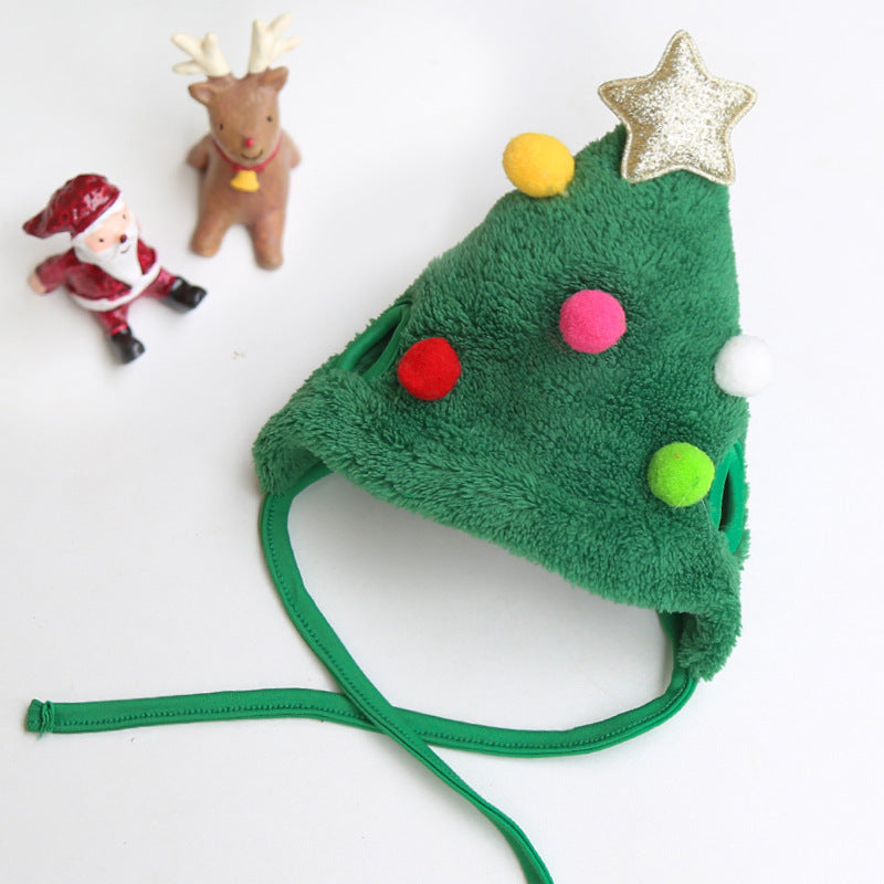 Pet Christmas Tree Pom-Pom Hat –  Cute Holiday Costume for Dogs & Cats | Funny Winter Pet Accessories